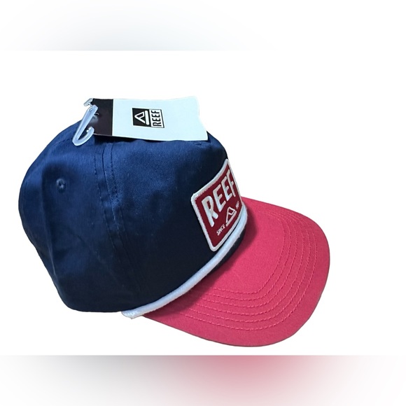 Reef Hat Cap Snap Back Blue Red Adjustable Patch - Picture 2 of 8